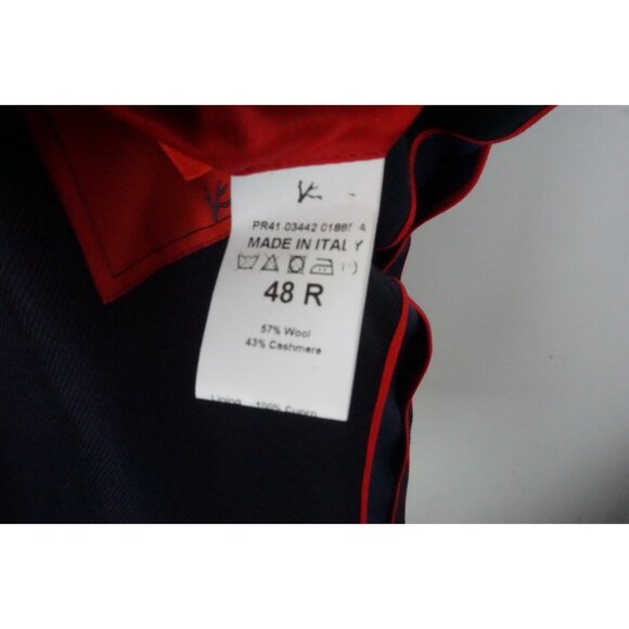 Isaia The Peacoat Blue Wool Cashmere Blend Overcoat Jacket Sz 38 US 48 EU NEW - Picture 9 of 9